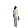 French Celebrity Ruffle Edge Neck Top Women's Summer High-end Temperament Slim and Thin Skirt Two-piece Set