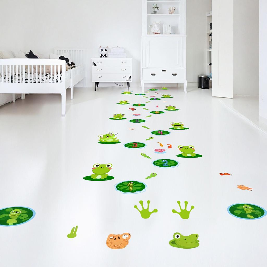 5571 Tecknad Pad Hopscotch Golvklistermärken Barn Förskoleväggdekaler