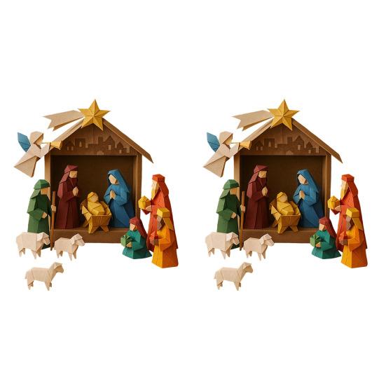 DIY Paper Nativity Scene 3D Origami Paper Craft Kit Christmas Nativity DIY Kit