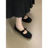 Single shoes inner height increase Mary Jane shoes bow plush shoes