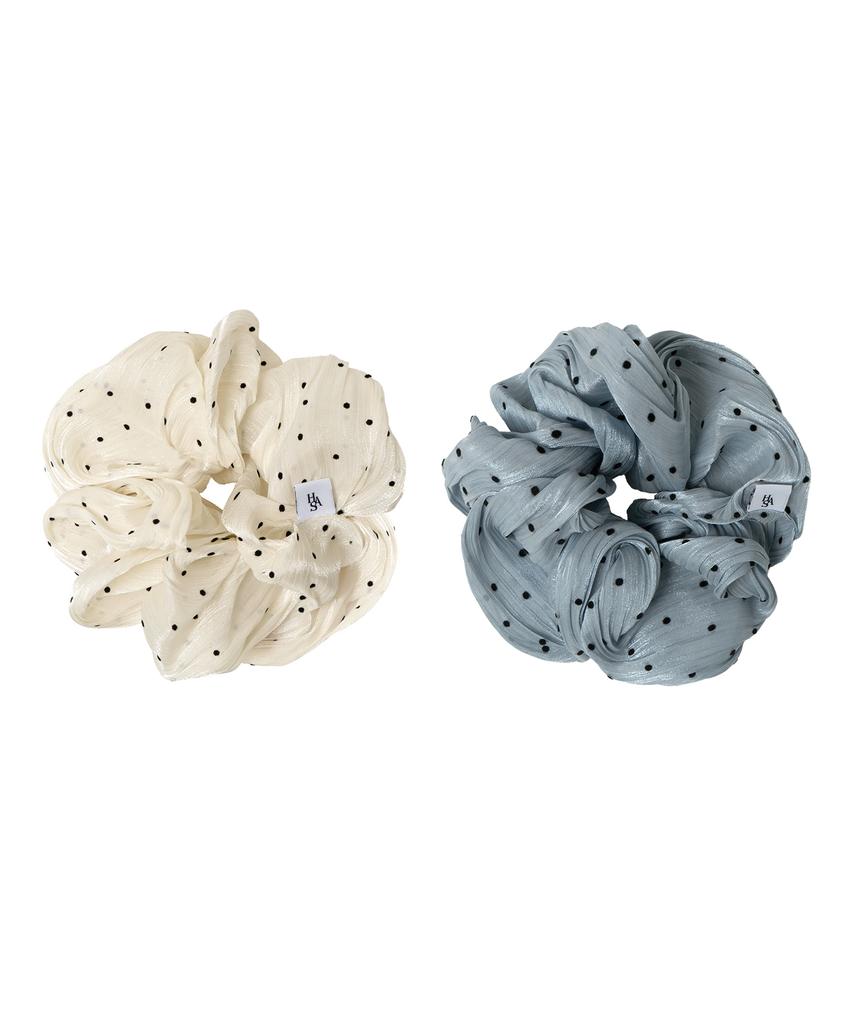 Has Hms001 Sheer Dot Ruffle Scrunchie