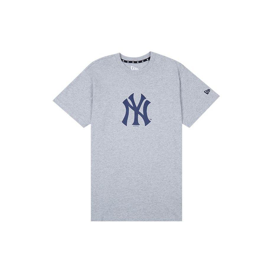 New Era SS22 Solid Color Letter Print T-Shirt Unisex tops Gray 12588138