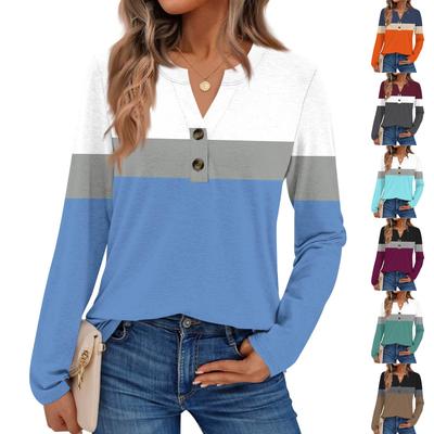 Camisas de Manga Larga de Color para Mujer Tops Casuales Elegantes Camisas de Moda Tops