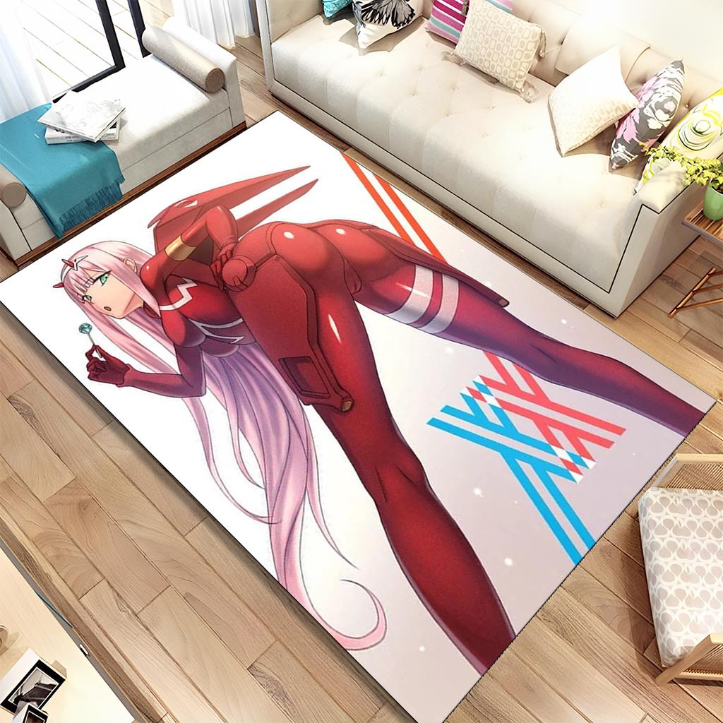 Sexy Girl Zero Two DARLING In FRANXX Area Rug,Carpet for Home Living Room Bedroom Sofa Doormat Decor,kid Non-slip Floor Mat Gift