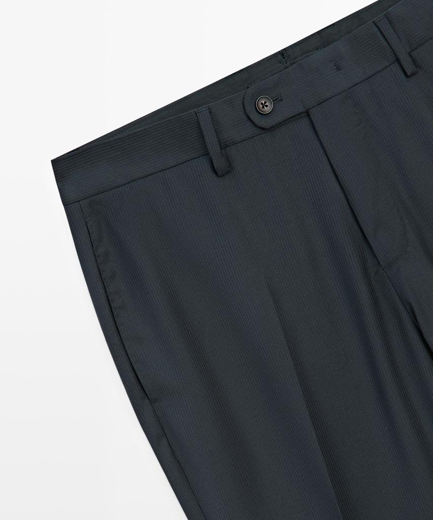 Masimodutti Striped Wool Blend Suit Pants