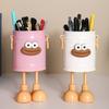2Pcs Cartoon Pen Cup Multipurpose Desk Pen Organiser Case Makeup Brush Storage Container Office Desk Accessories
