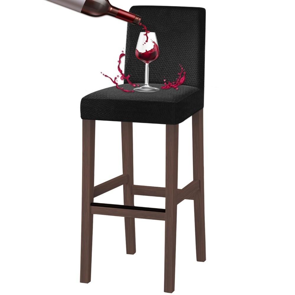 

Durable Short Back Bar Chair Cover Elastic Stretch Jacquard Slipcovers Waterproof Dustproof Bar Stool Seat Covers Household