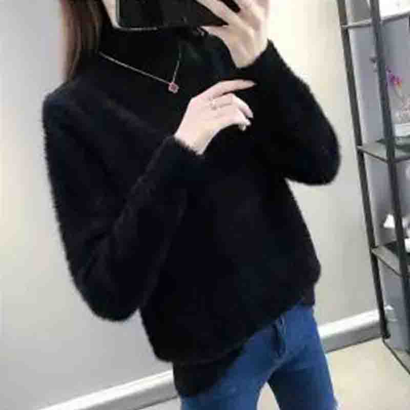 Mink Velvet Sweater for Women Loose Casual Thickened Hedging Bottoming Sweater In Autumn and Winter