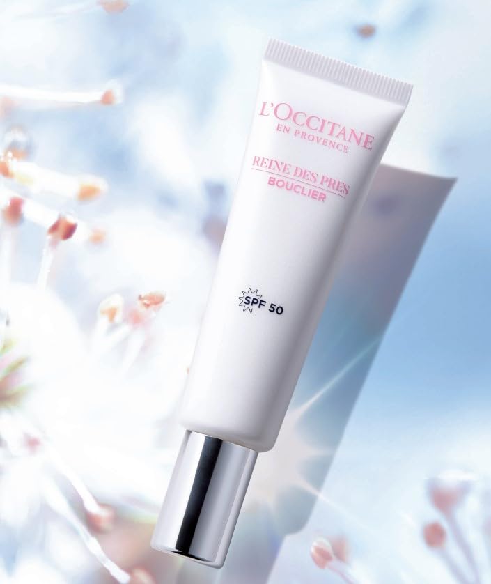 Reine des Bright UV Shield 30ml Base Trucco Lozione Solare per Viso Skincare Schiarente L'OCCITANE Prés SPF50/PA++++