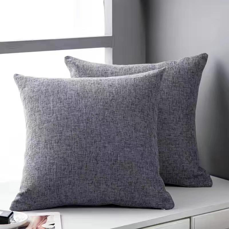 Modern Simple Style Linen Pillow Pure Color Elegant Office Bedside Cushion Cover Fabric Back Sofa