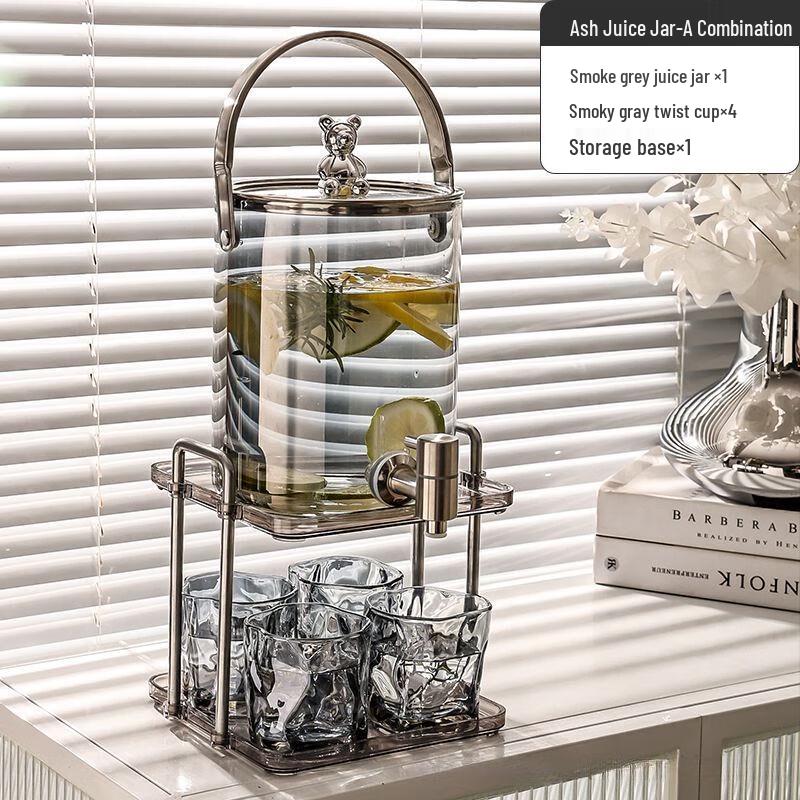 Glass Beverage Dispenser with Faucet Set