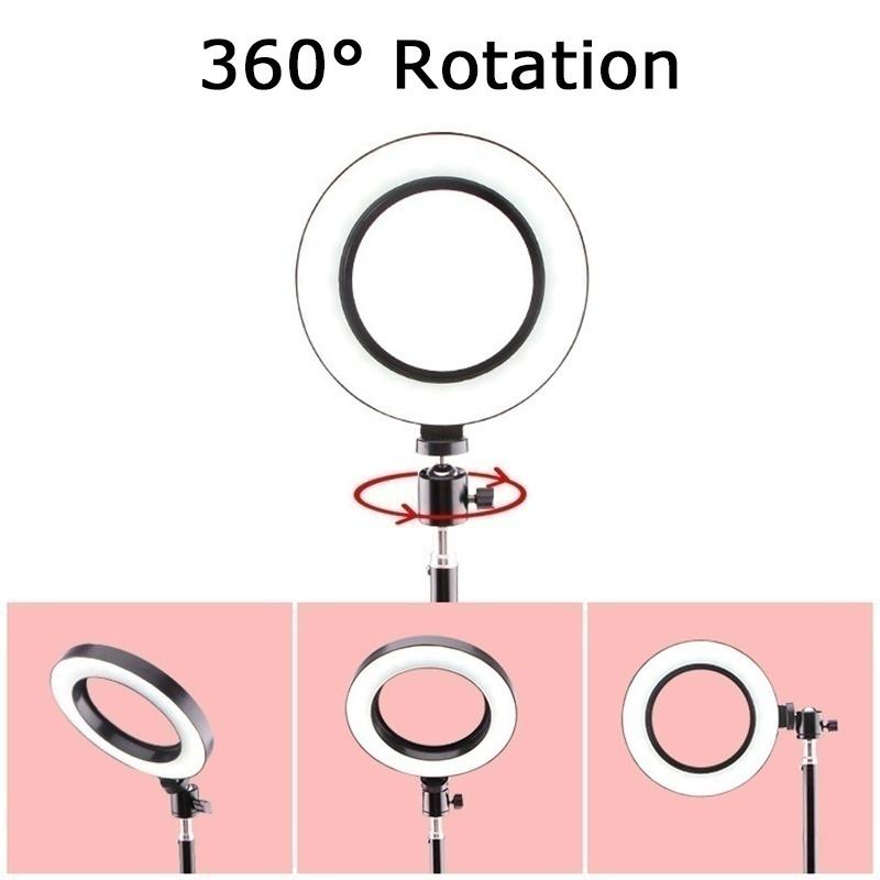 Ring Light Photography Lighting Selfie Lamp USB Dimmable with Tripod for Youtube Makeup Video Live Photo Studio