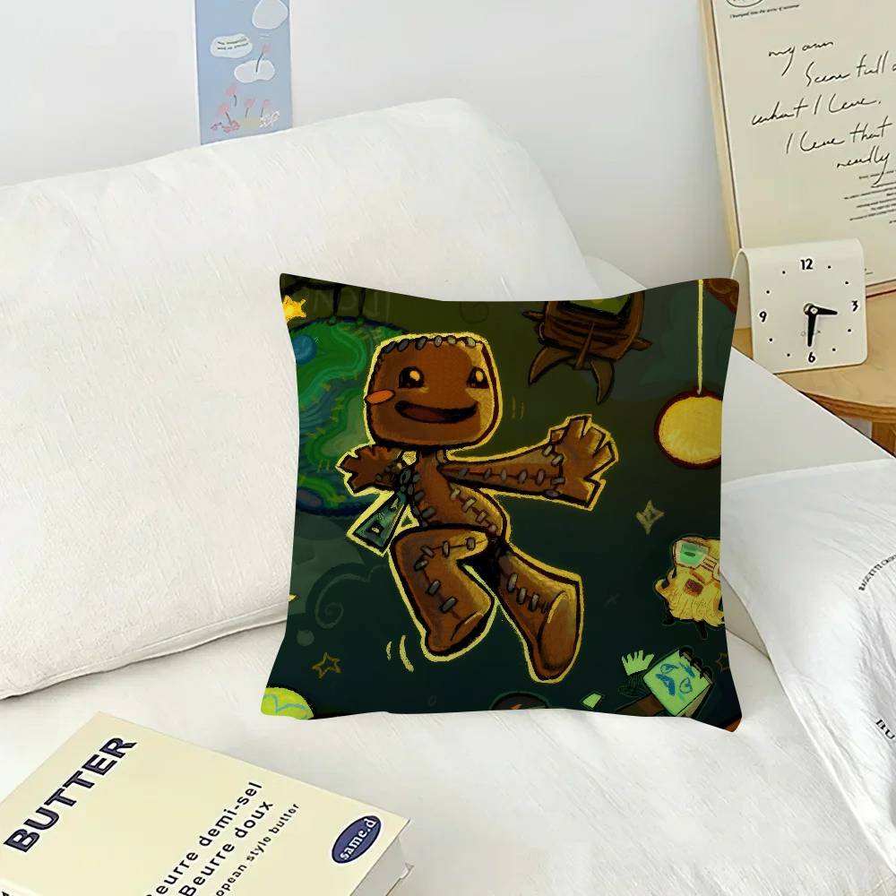 Funny LBP Sackboy 45*45cm Cushion Cover Pillow Cover Decor Pillowcase Home Pillowcase for Couch Pillow