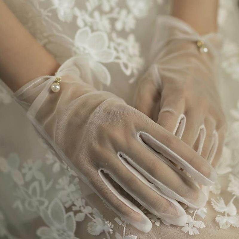 Dámské Svatba Nevěsta Krátké Rukavice Saténové Plné Prsty Délka na Zápěstí Párty Rukavice