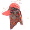 Women Summer Anti-Uv Sun Hat Outdoor Foldable Floral Print Caps Neck Face