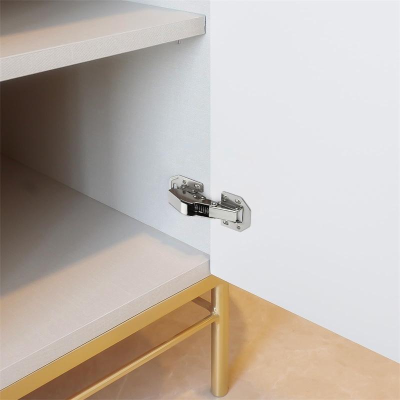 4/10PCS 90 Degree Steel Cabinet Hinges No-Drilling HoleHydraulic Buffer Hinge Kitchen Cabinet Cupboard Hinges Furniture Hardware