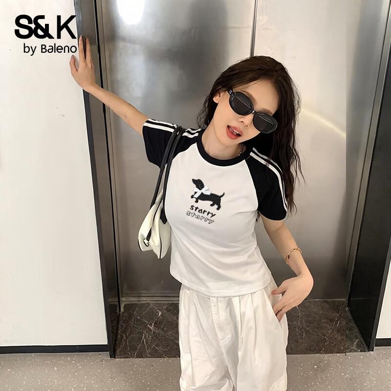 Baleno Women s S&K Dachshund Print Raglan T-Shirt M