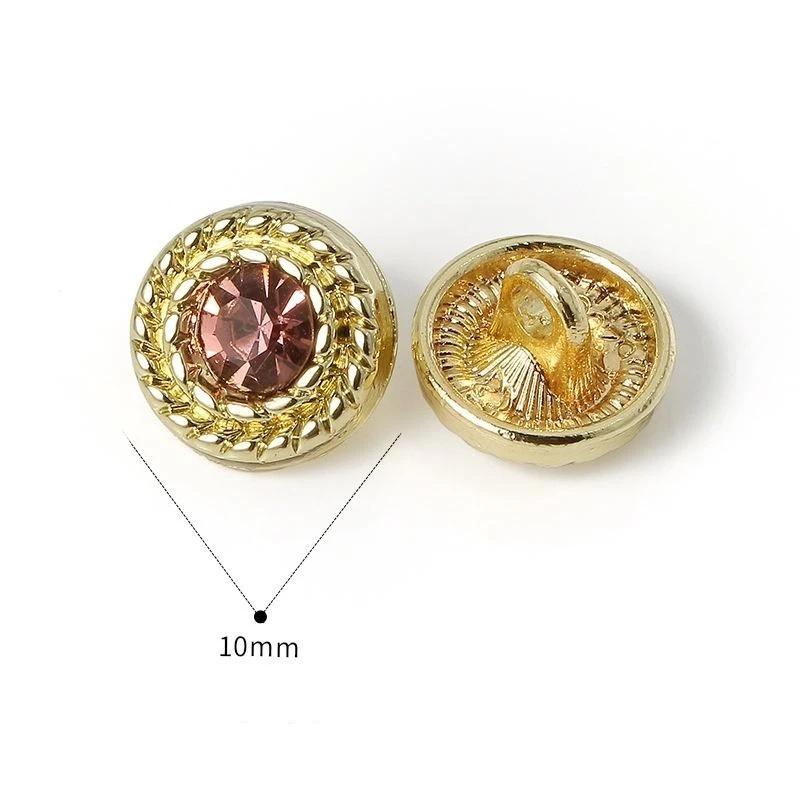2Pcs Square Diamond Buttons Alloy Coloured  Hand-Sewn Buttons Spot Wholesale Diy Coat High-Grade Button Decorat