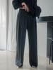 Memua Elbor Pintuck Wide Slacks (Charcoal)