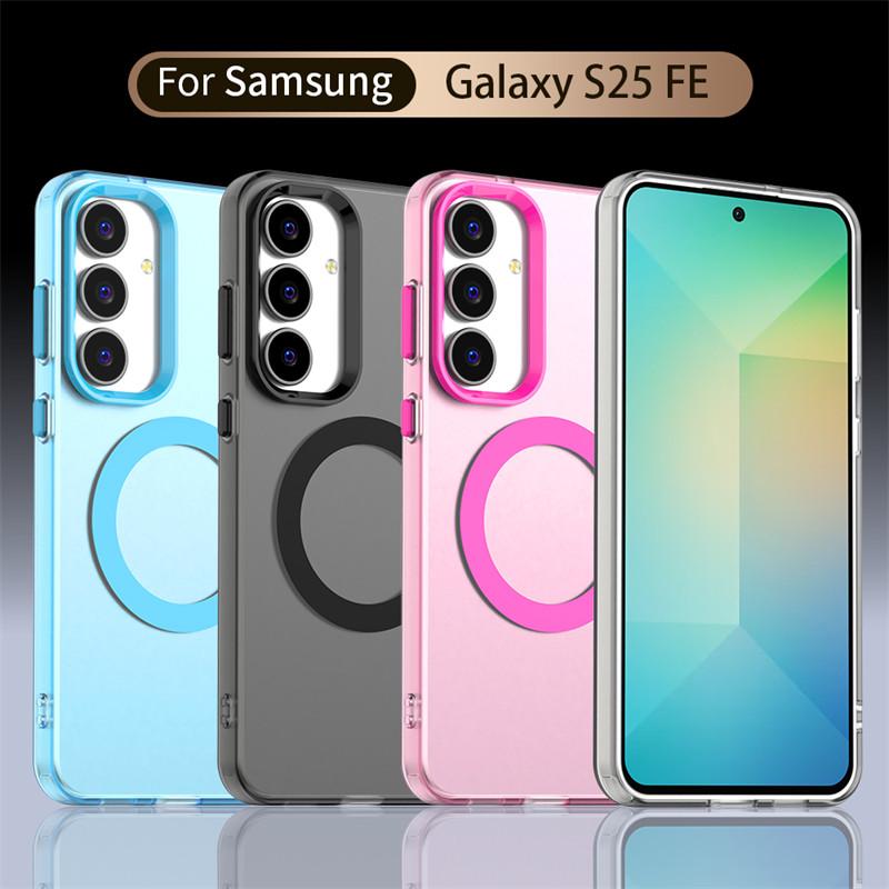 Magnetic For Samsung Galaxy S25 FE 5G Case Magsafe Wireless Charging Cover Samsung Galaxy S25 FE Matte PC Protective Phone Cases
