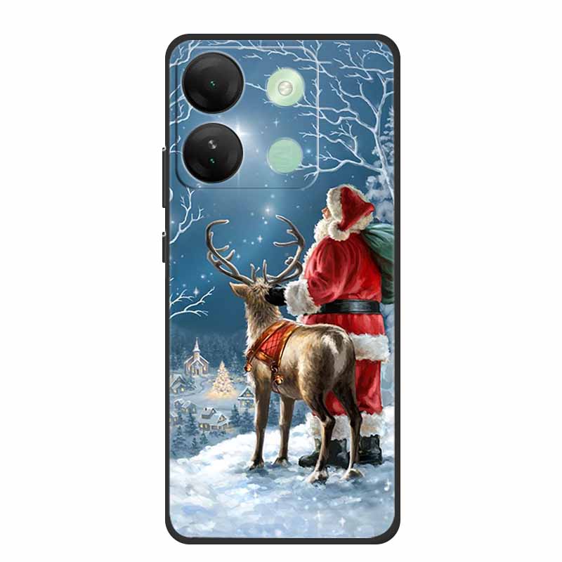 For Infinix Smart 7 HD Christmas Soft Case Silicone TPU Back Cover Phone Cases For Infinix Smart7 Plus X6516 Xmas New Etui Shell