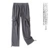Casual Overalls Autumn and Winter New Women Clothes Fashion Elastic High Waist Multi-pockets Straight Drawstring Top Trousers 27486