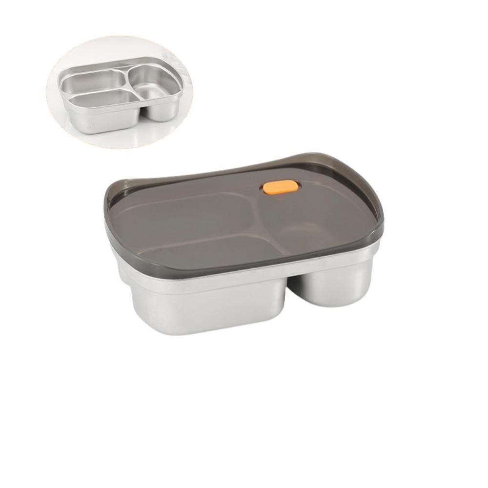 304 Stainless Steel Stainless Steel Lunch Box Large Capacity Sealed Lid Divided Lunch Plate Microwave Safe Leak-proof