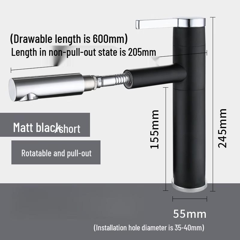 TLXT Bathroom Pull-Out Faucet