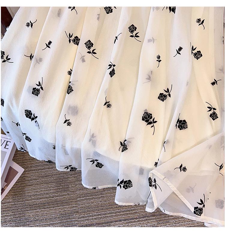 Plus Size Women's Flocking Chiffon Skirt, Loose Fit for 200-350 Jin, Fashionable and Comfortable