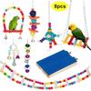 Parrot Toys Bird Swing Hanging Toy Cage Toys Hammock Bell Swing Ladder Perch Chewing  for Parakeets