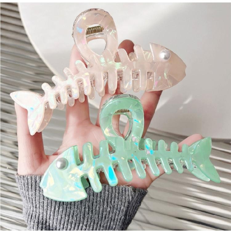 Nacreous Fish Bone Hair Clip Slip Resistant Design Lightweight Hairpin For Women Girls Soft Feel Wear