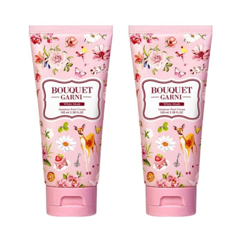 Bouquet Garni White Musk Moisture Foot Cream 100ml*1Pc/2Pcs/3Pcs/4Pcs