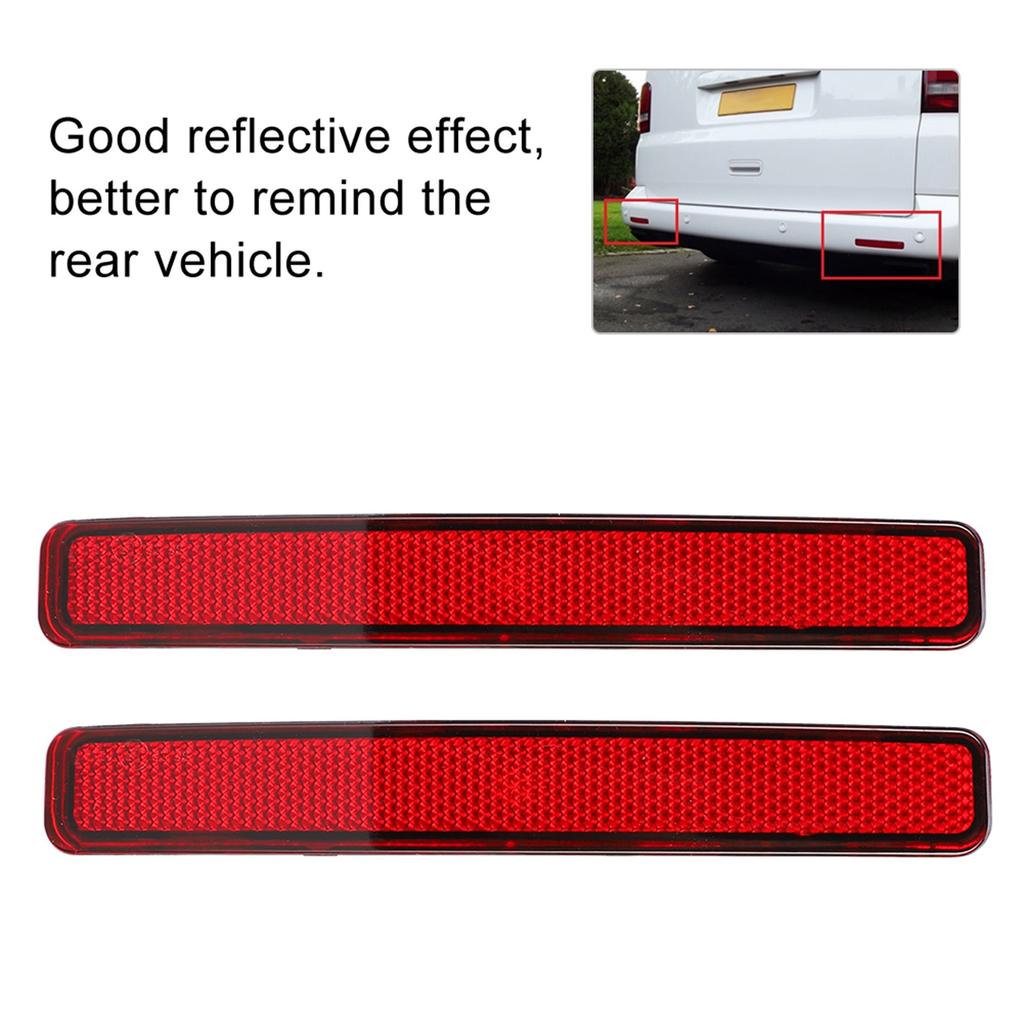 Pair of Rear Bumper Reflector Assembly Light Fit for T5 Transporter 20033011 7E0945105Red