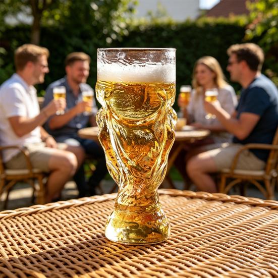 Mug à Bière Football pour Bières Artisanales Stouts et Cidres Poignée Ergonomique Verre à Bière Design Inspiré des Stades Tasse à Bière Parfaite pour les Soirées Regardage les Barbecues et