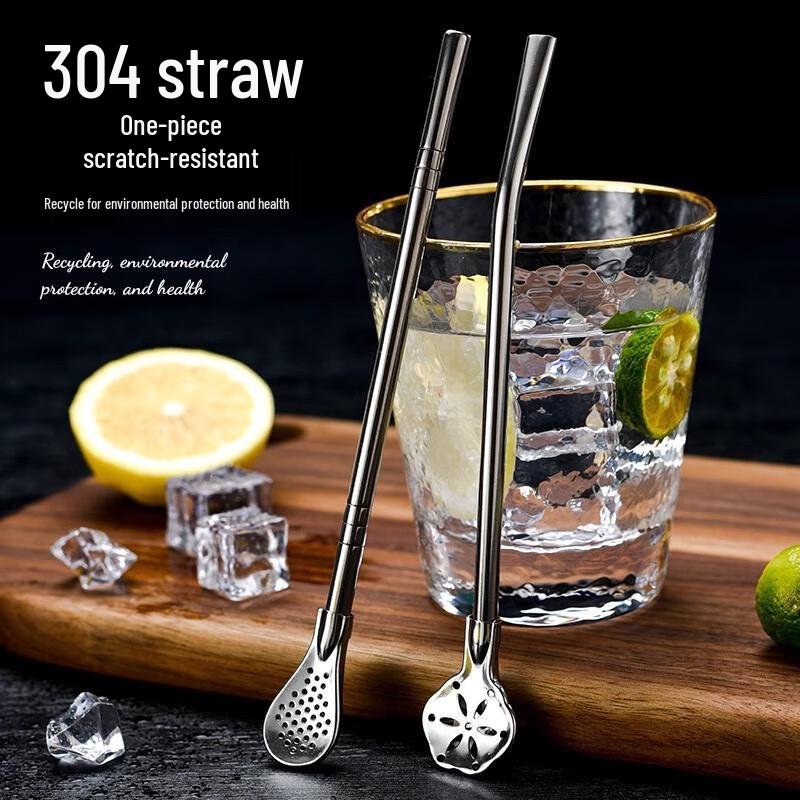 Fumaide 304 Stainless Steel Straw Spoon with Filter