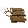 Outdoor Triple Molle Mag Pouch 9mm Open Top Triple Magazine Pouch Holder Short Style Brown