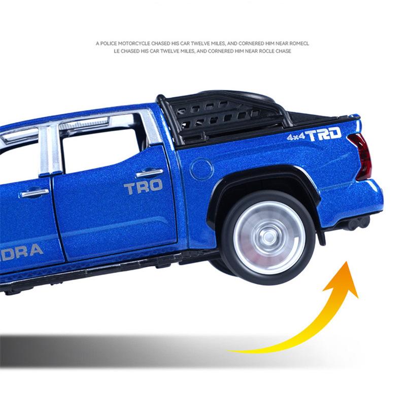 1/32 Toyota Tundra Aliaj Model Mașină Pickup Metal Turnat Sub Presiune Jucărie Vehicule Off-Road Model Mașină Simulare Înaltă Sunet și Lumină Cadouri pentru Copii