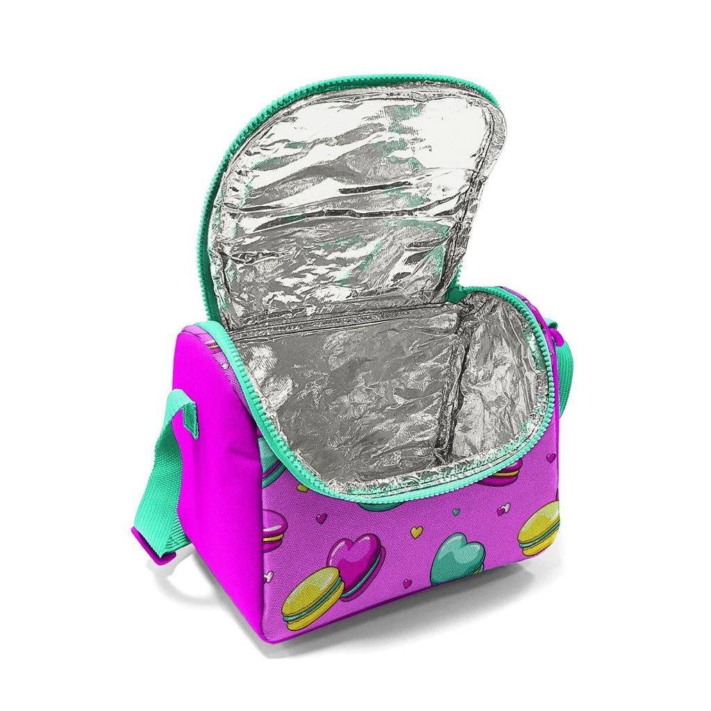 Coral High Kids Açık Pembe Su Yeşili Makaron Desenli Thermo Beslenme Çantası 11701