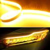 2Pcs 30cm Car DRL Flexible Waterproof Headlight LED Strip Universal Auto Headlights Turn Signal Yellow Brake Flow Lights