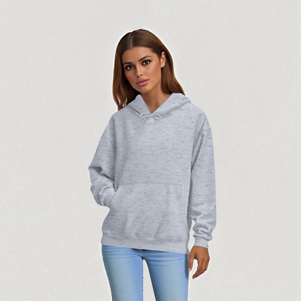 Dámská móda Denní ležérní mikina s dlouhým rukávem jednobarevná