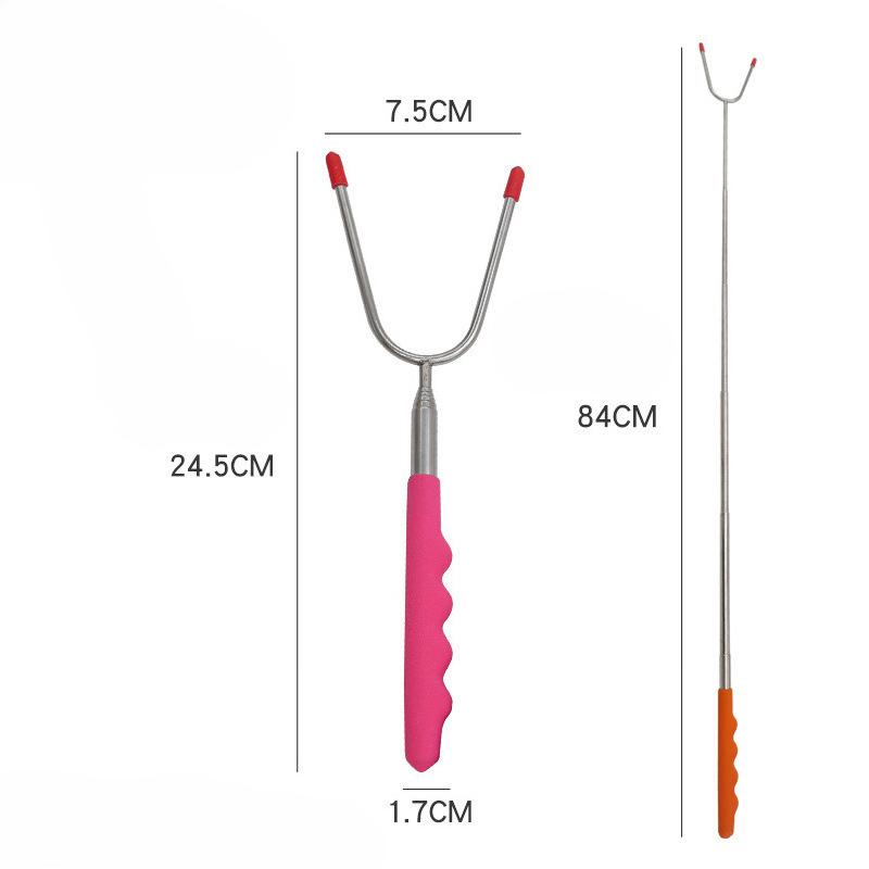 Adjustable Stainless Steel BBQ Skewers With Colored Handles For Chicken Leg Kebabs Outdoor Camping Cooking Tools