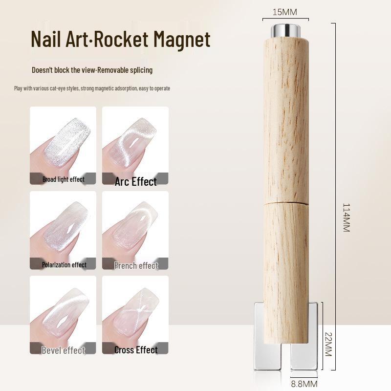Nail Art Double-Ended Cat Eye Gel Wand with Powerful Gold Magnet