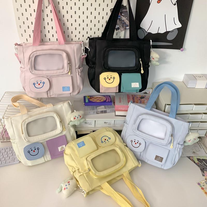 Student Large Capacity Crossbody Bag Color Block Girl Shoulder Bag Book Bag Handbag