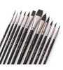 12pcs Artist Paint Brush Set High Quality Nylon Hair Wood Black Handle Watercolor Acrylic Oil Brush Painting Art Supplies