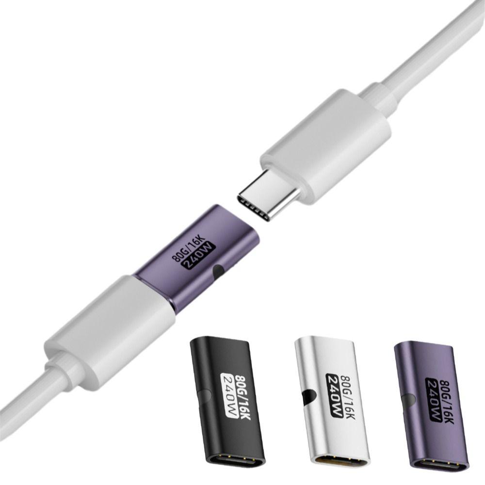 PD 3.1 240W USB C Buchse zu Buchse Konverter 80Gbps 16K 60HZ USB4 Typ-C Verlängerung Hohe Geschwindigkeit Schnelles Laden Magnetischer Adapter