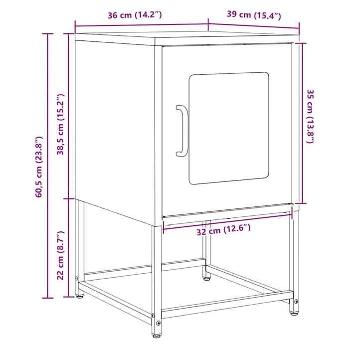 VidaXL Table de chevet vert olive 36x39x60,5 cm acier laminé à froid, table d'appoint, armoire de lit, table d'appoint pour 853330