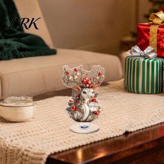 Rotating Angel Figurines Christmas Acrylic 360 Degree Ornament, Double-sided HD UV Printed Religious Theme Gifts 2D Decorative Item for Holiday