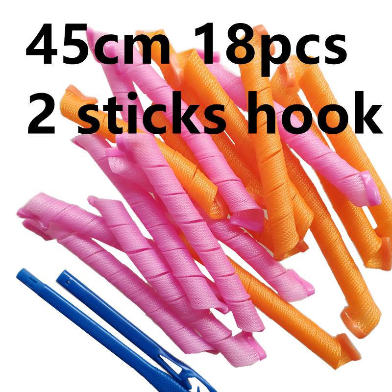 20/30/45/55/65/75cm ondulator de par fara incalzire din plastic moale rol de par magic spiralat bucle rotunde fabrica