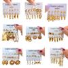 European and American style metal earrings square geometric earrings retro imitation pearl earrings Hepburn style earrings set