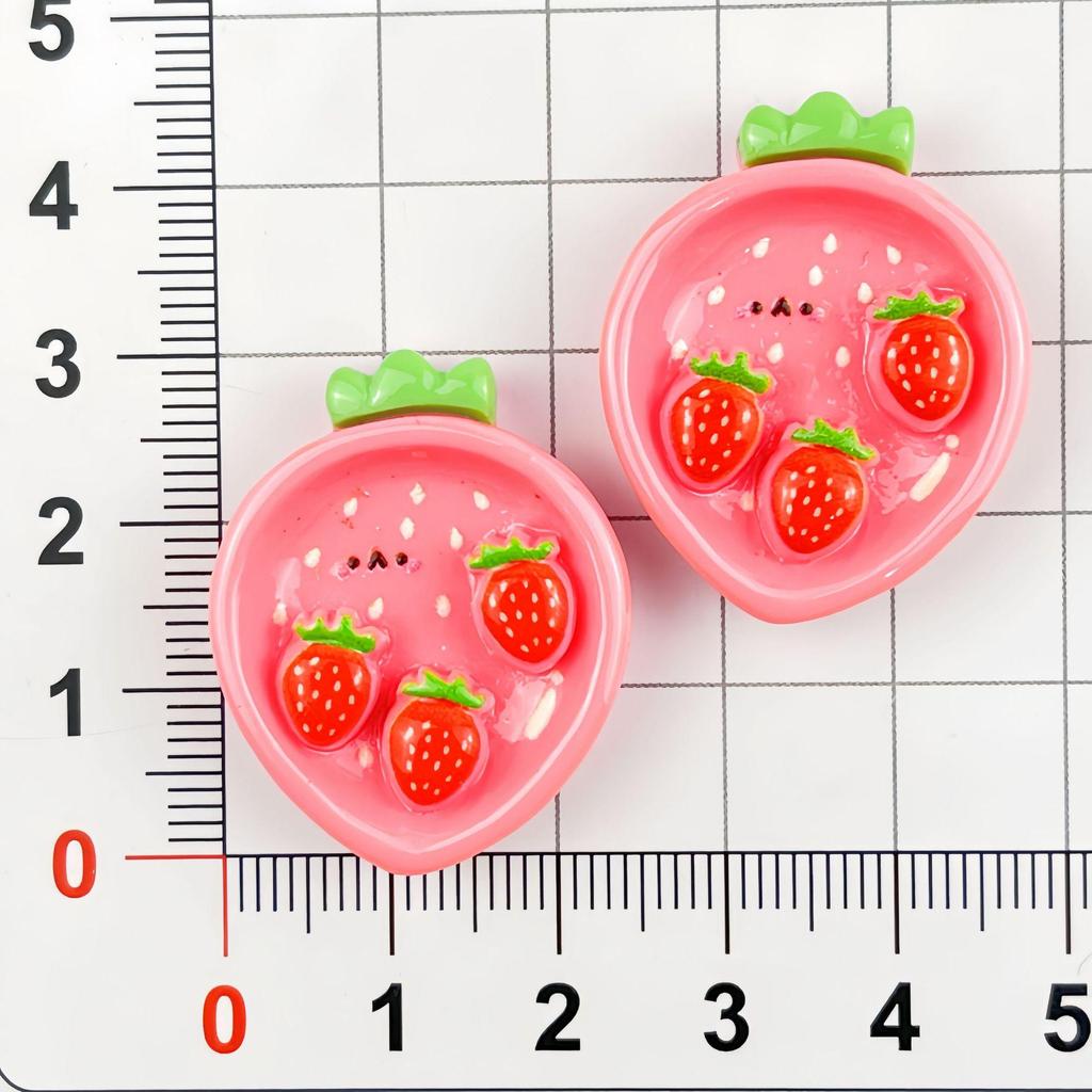 Handmade Resin Accessories: Seven-Color Fruit Plate & Cartoon Stickers for DIY Cream Glue Phone Cases